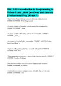 WGU D335 Introduction to Programming in&NewLine;Python Exam Latest Questions and Answers&NewLine;&vert; Professional Prep &vert; Grade A&plus;