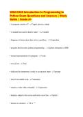 WGU D335 Introduction to Programming in&NewLine;Python Exam Questions and Answers &vert; Study&NewLine;Guide &vert; Grade A&plus;
