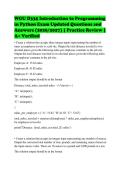 WGU D335 Introduction to Programming&NewLine;in Python Exam Updated Questions and&NewLine;Answers &lpar;2026&sol;2027&rpar; &vert; Practice Review &vert;&NewLine;A&plus; Verified