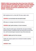 PENNSYLVANIA Cosmetology State Board Exam Exam 2026&sol;2027 &NewLine;COMPLETE APPROVED QUESTIONS AND CORRECT DETAILED ANSWERS &NewLine;WITH RATIONALES &lpar;100&percnt; CORRECT VERIFIED SOLUTIONS&rpar; LATEST &NewLine;UPDATED VERSION 2026 EDITION &vert;GUARANTEED PASS A&plus; &vert;FULL &NewLine;REVISED  Derm