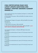 CHIA CERTIFICATION EXAM 2026 LATEST UPDATE QUESTIONS AND CORRECT VERIFIED ANSWERS ALREADY GRADED A&plus;