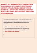 Prometric CNA COMPREHENSIVE TEST BANK MIDTERM &NewLine;EXAM 2026-2027 WITH COMPLETE QUESTIONS AND &NewLine;ACCURATE DETAILED ANSWERS&lpar;CORRECT VERIFIED &NewLine;SOLUTIONS&rpar; A NEW UPDATED VERSION &vert;GUARANTEED &NewLine;PASS&vert;&vert; LATEST UPDATE &vert;&vert;BEST DOCUMENT FOR MIDTERM &NewLine;EXA