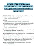 GUARD CARD FINAL &&NewLine;ANDSWERS ACTUAL EXAM PAPER&NewLine;2026 QUESTIONS WITH ANSWERS&NewLine;GRADED A&plus;&NewLine;
