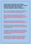 CAFCA EXAM CERTIFIED AML FINTECH COMPLIANCE ASSOCIATE EXAM 2026 LATEST UPDATE QUESTIONS AND CORRECT VERIFIED ANSERS ALREADY GRADED A&plus;