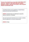Tennessee Life and Health Insurance Exam Study Guide FINAL EXAM &NewLine;2026-2027  COMPLETE  REAL QUESTIONS AND CORRECT &NewLine;ANSWERS &lpar;CORRECT VERIFIED SOLUTIONS&rpar; A NEW UPDATED &NewLine;VERSION &vert;GUARANTEED PASS
