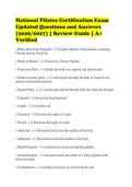 National Pilates Certification Exam&NewLine;Updated Questions and Answers&NewLine;&lpar;2026&sol;2027&rpar; &vert; Review Guide &vert; A&plus;&NewLine;Verified