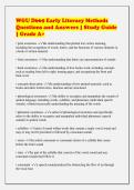 WGU D669 Early Literacy Methods&NewLine;Questions and Answers &vert; Study Guide&NewLine;&vert; Grade A&plus;