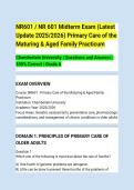 NR601 &sol; NR 601 Midterm Exam &lpar;Latest&NewLine;Update 2025&sol;2026&rpar; Primary Care of the&NewLine;Maturing & Aged Family Practicum&NewLine;Chamberlain University &vert; Questions and Answers &vert;&NewLine;100&percnt; Correct &vert; Grade A