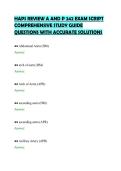 HAPS REVIEW A AND P 242 EXAM SCRIPT&NewLine;COMPREHENSIVE STUDY GUIDE&NewLine;QUESTIONS WITH ACCURATE SOLUTIONS&NewLine;