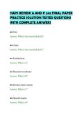 HAPS REVIEW A AND P 242 FINAL PAPER&NewLine;PRACTICE SOLUTION TESTED QUESTIONS&NewLine;WITH COMPLETE ANSWERS&NewLine;