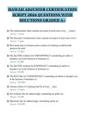 HAWAII ADJUSTER CERTIFICATION&NewLine;SCRIPT 2026 QUESTIONS WITH&NewLine;SOLUTIONS GRADED A&plus;&NewLine;
