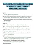HAWAII ADJUSTER FINAL TEST 2026&NewLine;QUESTIONS WITH CORRECT&NewLine;ANSWERS GRADED A&plus;&NewLine;