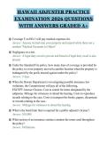 HAWAII ADJUSTER PRACTICE&NewLine;EXAMINATION 2026 QUESTIONS&NewLine;WITH ANSWERS GRADED A&plus;
