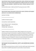 HEALTHCARE STERILE PROCESSING ASSOCIATION &lpar;HSPA&rpar; CERTIFIED INSTRUMENT&NewLine;SPECIALIST &lpar;CIS&rpar; CERTIFICATION EXAMINATION COMPLETE PRACTICE TEST BANK&NewLine;QUESTIONS AND ANSWERS &vert; VERIFIED SOLUTIONS &vert; UPDATED 2026&sol;2027 STUDY&NewLine;GUIDE