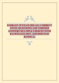 BARKLEY 3P EXAM 2026 ALL CORRECT STUDY QUESTIONS AND VERIFIED ANSWERS MULTIPLE CHOICES WITH RATIONALES 100&percnt; ASSURED PASS RATED A&plus;