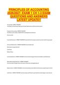 PRINCIPLES OF ACCOUNTING &NewLine;2026&sol;2027&colon; EXAM 1 CH 1-3 EXAM &NewLine;QUESTIONS AND ANSWERS &NewLine;LATEST UPDATE&excl;&excl; 