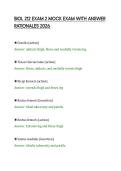 BIOL 212 EXAM 2 MOCK EXAM WITH ANSWER&NewLine;RATIONALES 2026&NewLine;