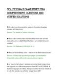 BIOL 212 EXAM 1 EXAM SCRIPT 2026&NewLine;COMPREHENSIVE QUESTIONS AND&NewLine;VERIFIED SOLUTIONS&NewLine;
