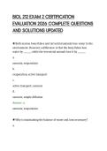 BIOL 212 EXAM 2 CERTIFICATION&NewLine;EVALUATION 2026 COMPLETE QUESTIONS&NewLine;AND SOLUTIONS UPDATED