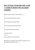 BIOL 212 EXAM 2 EXAM PREP 2026 Q AND&NewLine;A COMPLETE REVIEW WITH ACCURATE&NewLine;ANSWERS&NewLine;