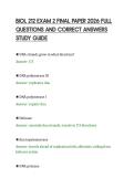 BIOL 212 EXAM 2 FINAL PAPER 2026 FULL&NewLine;QUESTIONS AND CORRECT ANSWERS&NewLine;STUDY GUIDE&NewLine;