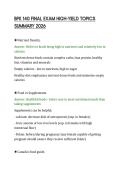 BPK 140 FINAL EXAM HIGH-YIELD TOPICS&NewLine;SUMMARY 2026&NewLine;