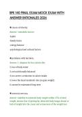 BPK 140 FINAL EXAM MOCK EXAM WITH&NewLine;ANSWER RATIONALES 2026&NewLine;