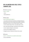 BPK 140 MIDTERM HIGH-YIELD TOPICS&NewLine;SUMMARY 2026&NewLine;