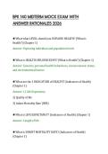 BPK 140 MIDTERM MOCK EXAM WITH&NewLine;ANSWER RATIONALES 2026&NewLine;