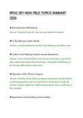 BPOC KEY HIGH-YIELD TOPICS SUMMARY&NewLine;2026&NewLine;