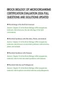BROCK BIOLOGY OF MICROORGANISMS&NewLine;CERTIFICATION EVALUATION 2026 FULL&NewLine;QUESTIONS AND SOLUTIONS UPDATED