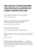 BROCK BIOLOGY OF MICROORGANISMS&NewLine;FINAL PAPER 2026 FULL QUESTIONS AND&NewLine;CORRECT ANSWERS STUDY GUIDE&NewLine;