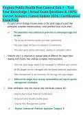 Virginia Public Health Pest Control Unit 1 Review 2026 &vert; Practice Questions & Certification Study Guide