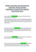 HUMAN ANATOMY AND PHYSIOLOGY&NewLine;CHAPTER 1&vert;WELL REVISED&NewLine;ASSESSMENT EXAM WITH VERIFIED&NewLine;SOLUITIONS 2026