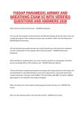 FISDAP Paramedic Airway and Breathing Exam V2 2026 &ndash; Verified Questions and Answers for Comprehensive Exam Review