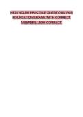 HESI NCLEX PRACTICE QUESTIONS FOR FOUNDATIONS EXAM WITH CORRECT ANSWERS 100&percnt; CORRECT&excl;