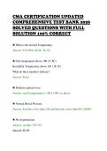 CMA CERTIFICATION UPDATED&NewLine;COMPREHENSIVE TEST BANK 2026&NewLine;SOLVED QUESTIONS WITH FULL&NewLine;SOLUTION 100&percnt; CORRECT