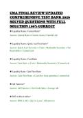 CMA FINAL REVIEW UPDATED&NewLine;COMPREHENSIVE TEST BANK 2026&NewLine;SOLVED QUESTIONS WITH FULL&NewLine;SOLUTION 100&percnt; CORRECT&NewLine;
