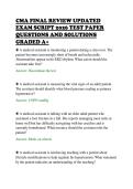 CMA FINAL REVIEW UPDATED&NewLine;EXAM SCRIPT 2026 TEST PAPER&NewLine;QUESTIONS AND SOLUTIONS&NewLine;GRADED A&plus;