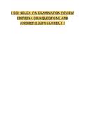 HESI NCLEX- RN EXAMINATION REVIEW EDITION 4 CH&colon;4 QUESTIONS AND ANSWERS 100&percnt; CORRECT&excl;&excl;