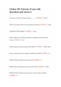 Globus 201 Entrance Exam with Questions and Answers