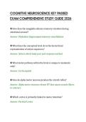 COGNITIVE NEUROSCIENCE KEY PASSED&NewLine;EXAM COMPREHENSIVE STUDY GUIDE 2026