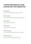 COGNITIVE NEUROSCIENCE KEY PASSED&NewLine;EXAM HIGH-YIELD TOPICS SUMMARY 2026&NewLine;