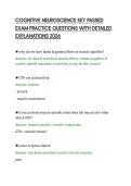 COGNITIVE NEUROSCIENCE KEY PASSED&NewLine;EXAM PRACTICE QUESTIONS WITH DETAILED&NewLine;EXPLANATIONS 2026&NewLine;