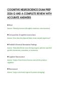 COGNITIVE NEUROSCIENCE EXAM PREP&NewLine;2026 Q AND A COMPLETE REVIEW WITH&NewLine;ACCURATE ANSWERS