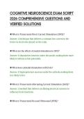 COGNITIVE NEUROSCIENCE EXAM SCRIPT&NewLine;2026 COMPREHENSIVE QUESTIONS AND&NewLine;VERIFIED SOLUTIONS