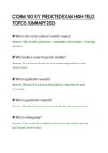 COMM 100 KEY PREDICTED EXAM HIGH-YIELD&NewLine;TOPICS SUMMARY 2026&NewLine;