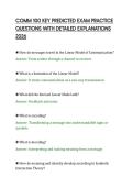 COMM 100 KEY PREDICTED EXAM PRACTICE&NewLine;QUESTIONS WITH DETAILED EXPLANATIONS&NewLine;2026