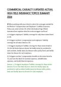 COMMERCIAL CASUALTY II UPDATED ACTUAL&NewLine;HIGH-YIELD INSURANCE TOPICS SUMMARY&NewLine;2026