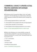 COMMERCIAL CASUALTY II UPDATED ACTUAL&NewLine;PRACTICE QUESTIONS WITH DETAILED&NewLine;EXPLANATIONS 2026